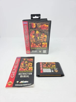 WWF Raw Sega Genesis Complete With Box And Manual CIB WWE Wrestling - Image 1 of 4
