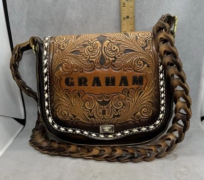 Bolso de hombro Miss Tony Lama de cuero equipado a mano personalizado Graham Foto 1 de 4