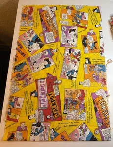 Vintage Nancy & Sluggo Comic Streifen Stoff Panel Neuheit Druck Reste selten! - Bild 1 von 1