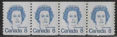 Canada Coil Stamps — Strip of 4 — 1974, Queen Elizabeth II #604 MNH Ref. 1908 - Image 1 of 2