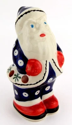 Polish Pottery Santa Claus Statue, Zaklady Ceramiczne Boleslawiec