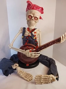 Animated Halloween Skeleton Playing Banjo Plays Dixie Tested Works - Picture 1 of 9