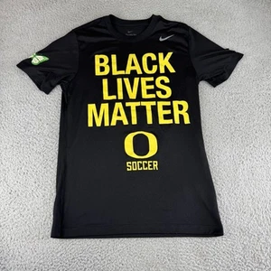 Oregon Ducks Soccer Team Issued Shirt Black Lives Matter Size Small Dri Fit - Picture 1 of 9