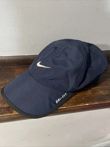 Nike Dri Fit federleichte Mütze Kappe marineblau Riemen hinten weiß Swoosh verstellbar - Bild 1 von 10