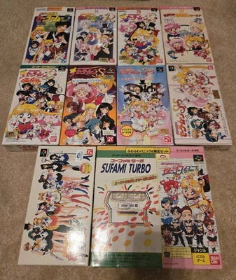 Sailor Moon Super Famicom SFC Game Lot - 10 Games + Sufami Turbo - Image 1 of 4