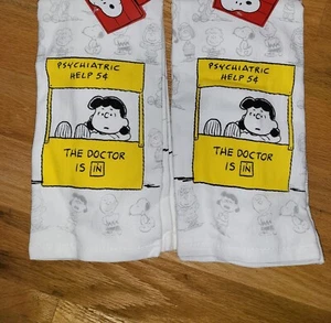 L@@k!!! Peanuts Kitchen Towels  Charlie Brown Lucy New Lot Of 2 (4 Towels) - Picture 1 of 5