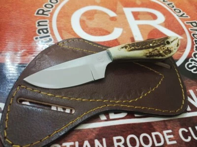 HANDFORGED CUSTOM HUNTING COWBOY KNIFE WITH STAG HANDLE&SHEATH - Image 1 of 3