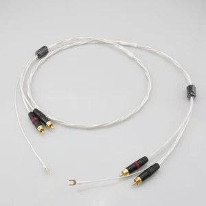 Cable de brazo de fono de audio HiFi de 2 núcleos cable de señal RCA a RCA con cable de tierra - Imagen 1 de 15