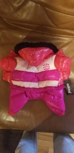 Adidog pet dog warm winter waterproof coat jacket size small in pink red - Picture 1 of 5