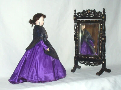 Ancien Miroir Psyche De Poupée De Mode Epoque Napoleon III Style Asiatique XIXe - Photo 1/4