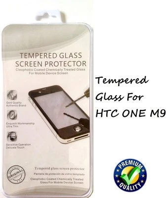 2 x HTC ONE M9 Explosion Shock proof Temper Glass Screen Protector anti-scratch  - Image 1 of 3