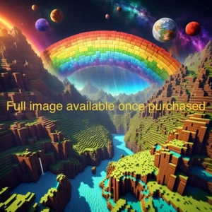 Minecraft Rainbow | High Resolution Digital Wall Art Print | Download - Bild 1 von 1