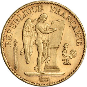 France Gold 20 Francs (.1867 oz) - Angel - XF/AU - Random Date