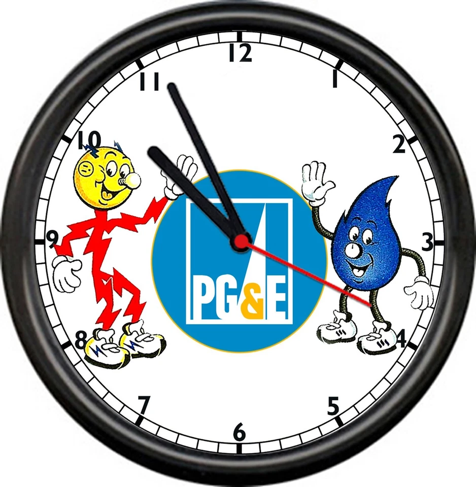 Reddy Kilowatt Electrician Utility PG&E Pacific Gas & Electric Sign Wall Clock - Image 1 of 1