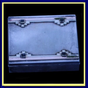 Cartier Antique Art Deco box 14k gold silver sapphires signed cased (7338) - Picture 1 of 11
