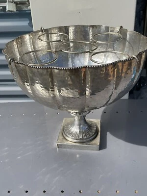 Andrea by Sadek Plato de Plata Martillado Vino 5 Portabotellas Enfriador Foto 1 de 4