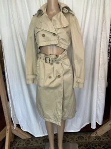 PINKO Italy trench coat zip apart skirt top Size 6/42 - Picture 1 of 12