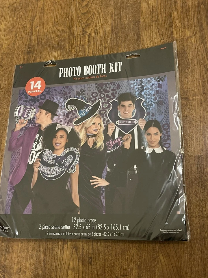 Kit de adereços e cabine de fotos cenário de festa de Halloween, 14 peças decoração - Imagem 1 de 4