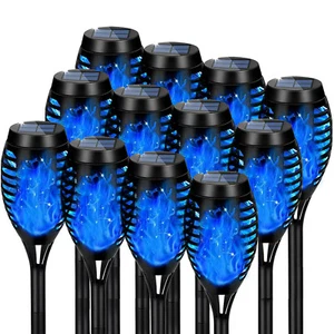 Solar Torch Lights with Flickering Flame Tiki Torch Solar Lights Garden Lights - Picture 1 of 49