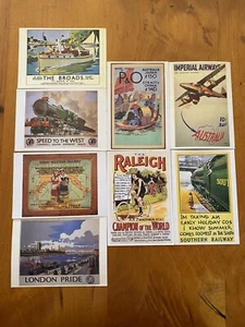 8 Australia UK Transport Advertising Postcards P&O Imperial Airways Raleigh Bike - Bild 1 von 1