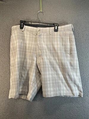 Pantalones Cortos Vintage A Cuadros Golf Papá Pantalones Cortos Para Hombre Talla 36" Años 70 Años 80 Cremallera Metálica Foto 1 de 4