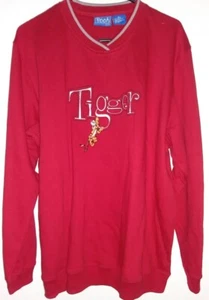 NEW VINTAGE DISNEY Tigger Sweatshirt L Red Crewneck Cotton Blend 90’s L or XL - Picture 1 of 3