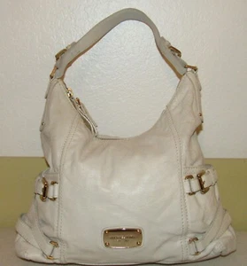 MICHAEL KORS GANSEVOORT HOBO OFF WHITE Bone LEATHER GUC - Picture 1 of 12