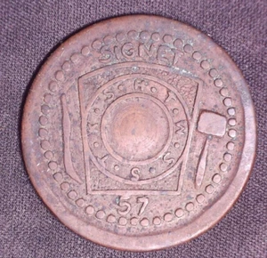 Signet Chapter No 57 Masonic Shekel Penny Token Los Angeles California - Picture 1 of 2