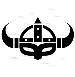 Wikingerhelm - Vinyl Aufkleber Sticker für Haus, Wand, Deko, Bar, Café, Auto - Bild 1 von 13