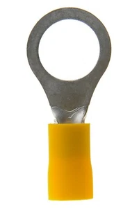 Megatronix RY38 Vinyl Insulated Ring Terminals 3/8" Stud 12-10 Gauge Yellow 100 - Picture 1 of 1