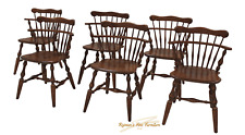 Ethan Allen Heirloom Nutmeg Maple Comb Back Dining Chairs- Set of 6 #10-6040
