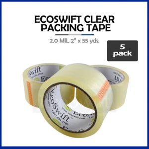 5 ROTOLI EcoSwift Scatola di Cartone Sigillante Imballaggio Nastro Imballaggio 2.0mil 2" x 165 piedi - Foto 1 di 6