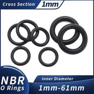 O Ringe Dichtringe Ø1Mmm-61mm Schnurstärke 1mm NBR 70 Dichtring Nitrile Rubber - Picture 1 of 8