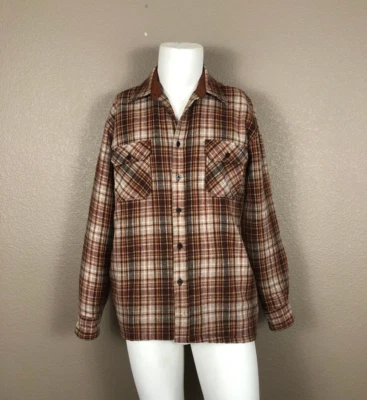 1970's Wool Blend Plaid Country Touch Sportswear Men's Preowned Lined Shirt L - Image 1 of 4