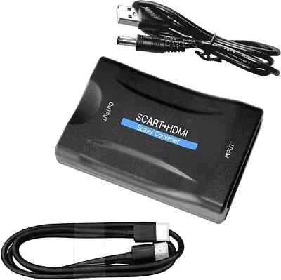 SCART to HDMI Converter Composite Audio Video Scaler With HDMI Cable AV Adapter - Image 1 of 4