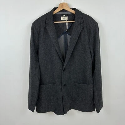 Blazer tejido sin estructura de la sociedad civil para hombre XL gris espiga chaqueta 2 BTN Foto 1 de 4