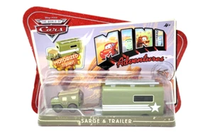 Disney Pixar Cars Mini Adventure Sarge Jeep & Motorized Trailer - NEW - Picture 1 of 5