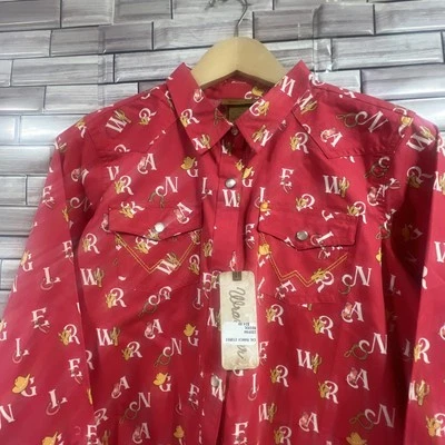 Wrangler Western девочек XXL рубашка Snap Western красный ковбой юго-западное родео новый с ярлыками - Изображение 1 из 4