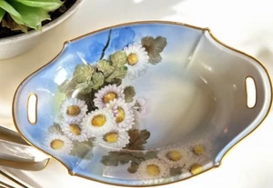 Noritake Vintage Hand Painted Serving Bowl Handles Helichrysums Flowers 11x8x2 - Picture 1 of 12