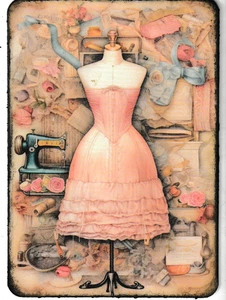 Junk Journal Kunstkarten, Näherin Shop, 12 Stück - Bild 1 von 12