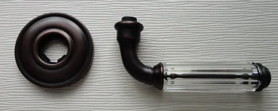 Palanca de perilla de puerta ficticia derecha cristal Ashbury Baldwin/bronce veneciano Foto 1 de 4