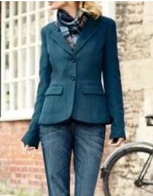 51 NWT Peruvian Connection Miramar  Blazer Alpaca Wool Dark Teal 8 $379 - Image 1 of 4