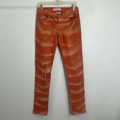 City Ink wm Jean Mandarina Tinte Rip Bordado Bolsillo Mujer Talla 5 De Colección Y2K Foto 1 de 4