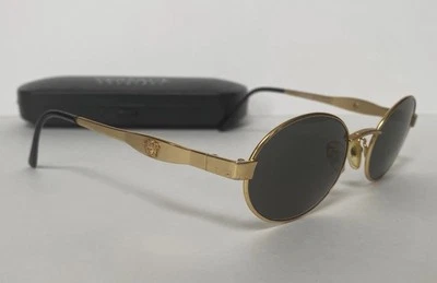 MARCOS DE GAFAS DE SOL OVALADOS Medusa dorados vintage mod s09 col 13m Gianni Versace RARO Foto 1 de 4