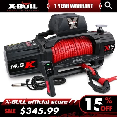 X-BULL Electric Winch 14500lb Synthetic Rope Trailer Truck Off-Road 4WD 4x4 Jeep - Image 1 of 4