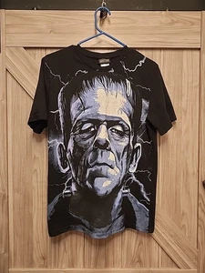 Vintage AOP Frankenstein Horror Shirt S Universal Studios Monsters All Over - Bild 1 von 5
