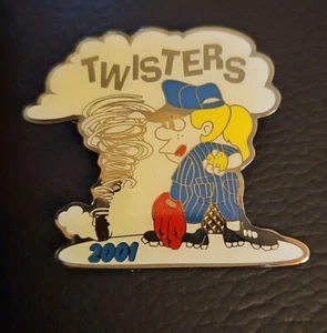 VTG Silver Toned Enameled Lapel Hat Pinback 2001 Twisters Baseball Pin - Picture 1 of 6
