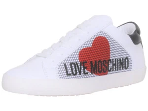 Love Moschino Women's Sneakers Low-Top Shoes Free Love White/Black - Picture 1 of 40