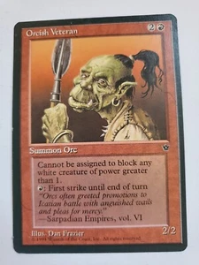 MTG Magic The Gathering Card Orcish VeteranSummon Orc Red Fallen Empires - Picture 1 of 2