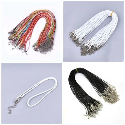 QWYRKY CRAFTS Waxed Cotton Cord Necklace Thongs Soft Shiny Imitation Leather 17" 10pcs